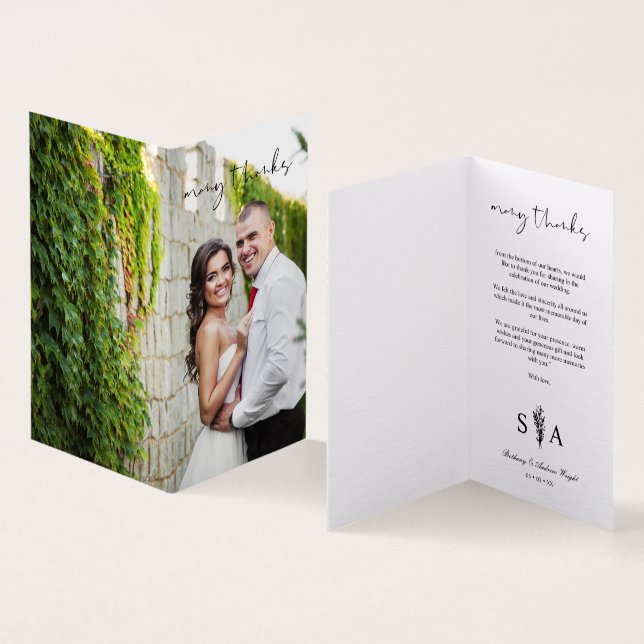 Photo Romantic Botanical Grenar Whimsical Script Kort (In- och utsida)