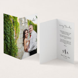 Photo Romantic Botanical Grenar Whimsical Script Kort