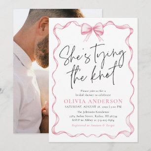 Photo Rosa Bow Hon Gifter sig Möhippa Inbjudningar