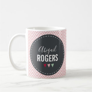 Photo Rosa Chevron Kaffemugg