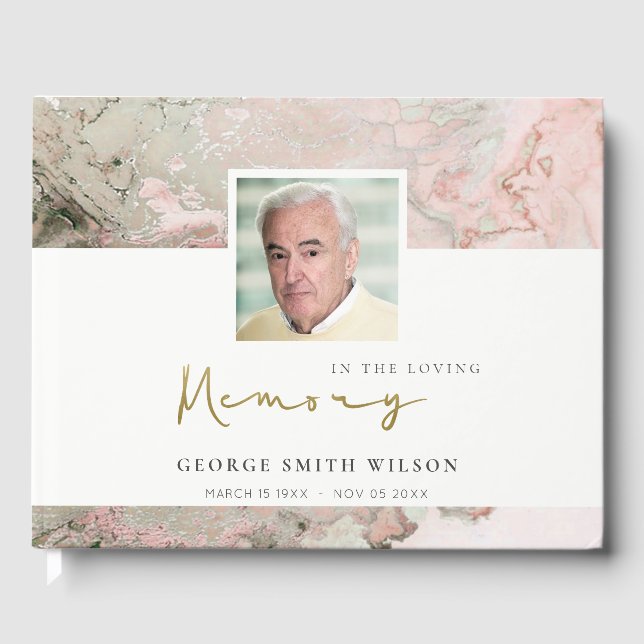 PHOTO ROSA DUSKY RO GULD AGATE SYMPATHY MEMORIAL GÄSTBÖCKER (Framsida)