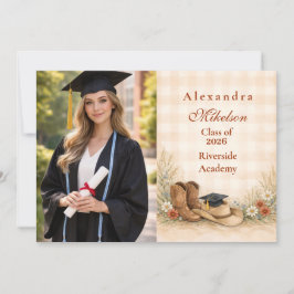 Photo Rustic Boots Graduation Party Meddelande