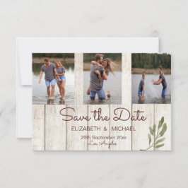 Photo Rustic Chic Modern Simple Bröllop Spara Datumet