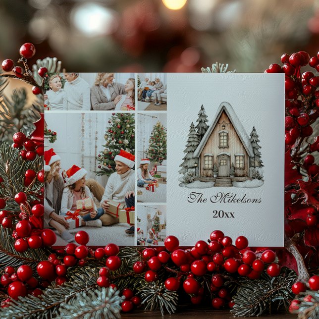 Photo Rustic Neutral Christmas Julkort (Skapare uppladdad)