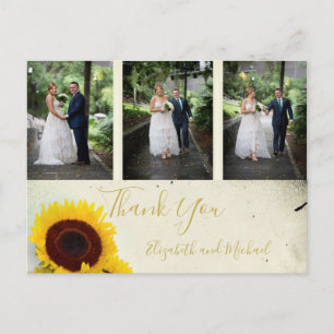 Photo Rustic Solros Elegant bröllop Tack Vykort
