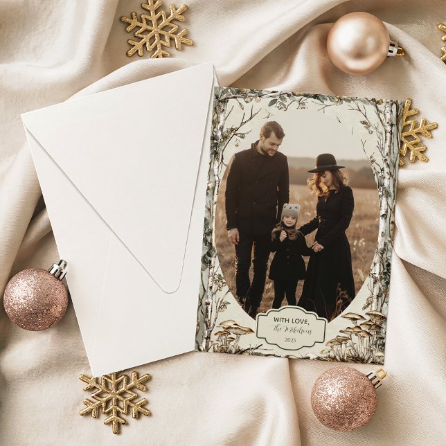 Photo Rustic Woodland Winter Christmas Julkort (Skapare uppladdad)