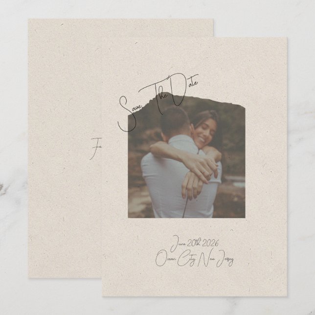 Photo Save The Date  Inbjudningar (Fram/baksida)