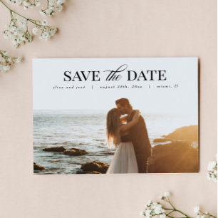 Photo Save the Date Post Card, Elegant Vykort