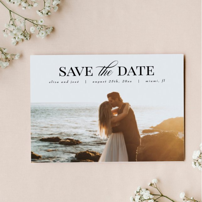 Photo Save the Date Post Card, Elegant Vykort (Skapare uppladdad)