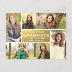 Photo Showcase Studenten-meddelande GULD Meddelande Vykort