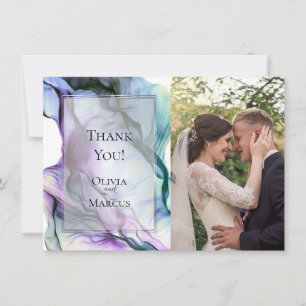 Photo Silver Ram Abstrakt Plum Teal Flowing Bläck Tack Kort