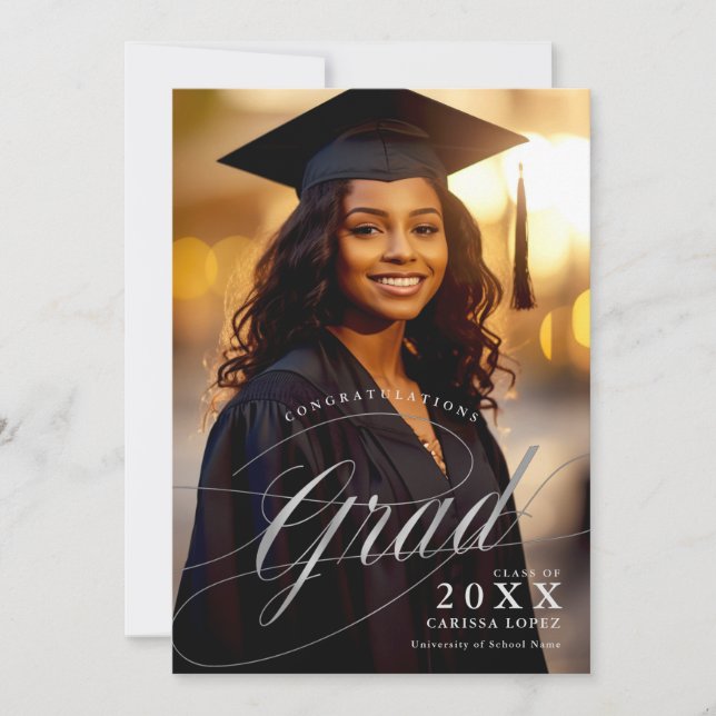 Photo Silver Studenten Ceremony & Dinner Event Inbjudningar (Framsida)