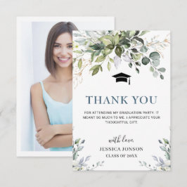 PHOTO Simple Elegant Eucalyptus Foliage Studenten Tack Kort