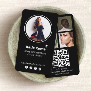 Photo Social Media Black Visitkort