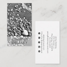Photo Social Media i Black & White Seashells Visitkort