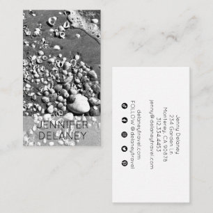 Photo Social Media i Black & White Seashells Visitkort