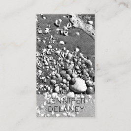 Photo Social Media i Black & White Seashells Visitkort