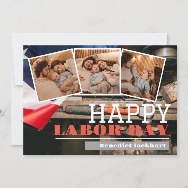 Photo Solidarity Worker Labour Day Red White & Blu Tack Kort (Framsida)