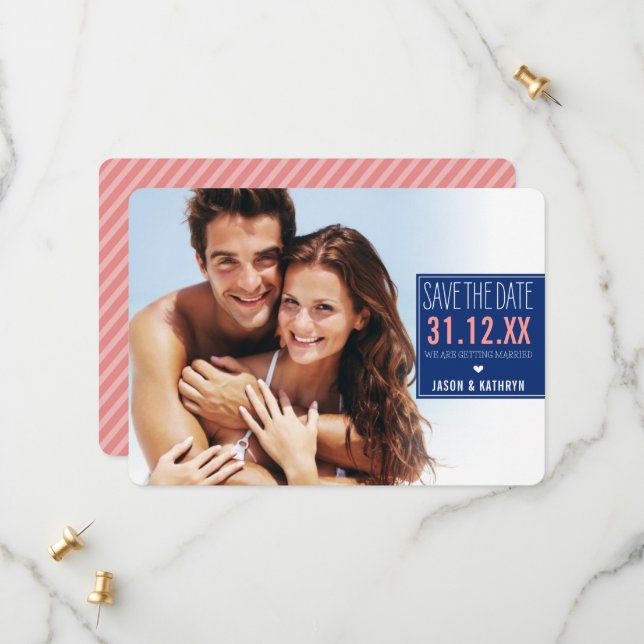 PHOTO SPARA DATE Obre angled rand-korall Spara Datumet (Fram/Back In Situ)