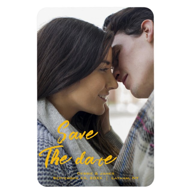 Photo Spara datum magneter - Personligt bröllp (Vertikal)