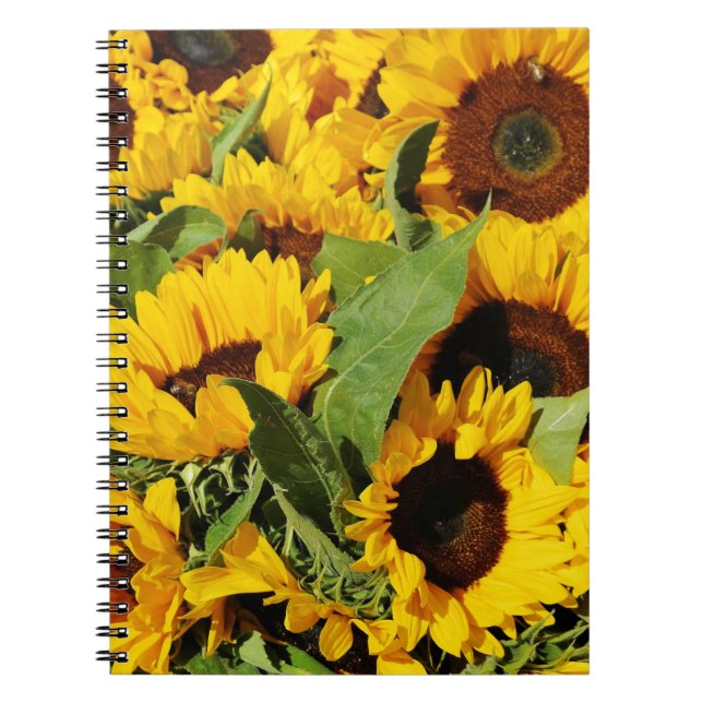 Photo Spiral Notebook Gult Solblommor Anteckningsbok Med Spiral (Framsidan)