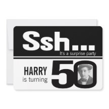 Photo ssh manar svartvit 50-årsdag inbjudan