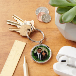 Photo St. Patrick's Day Key Chain Rund Silverfärgad Nyckelring