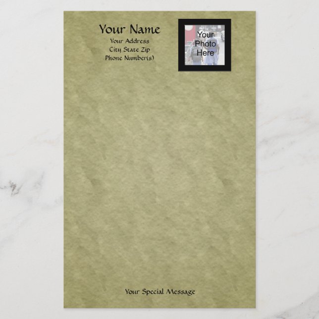 Photo Stationery, Anpassningsbar Personlig Station Brevpapper (Framsida)