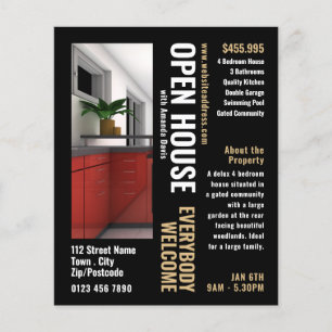 Photo Stil Realtor Open House-reklam Flygblad