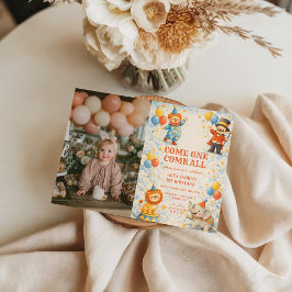 Photo Storybook Circus Friends Birthday Inbjudningar