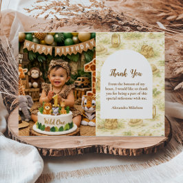Photo Storybook Safari Wild One First Birthday Tack Kort