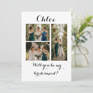  Photo Strip 3 Pictures Bridesmaid Proposal Card Tack Kort