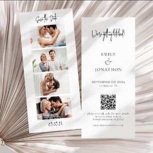 Photo Strip 4 Bilder QR-kod Photobooth Bröllop Spara Datumet