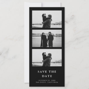 Photo Strip QR-kod, svart Bröllop spara datum