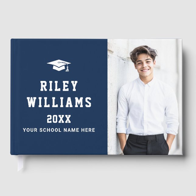 Photo student student studentmössa mörk blått gästböcker (Framsida)