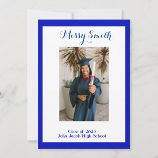 Photo Studenten, klass 2023 Blue Inbjudningar