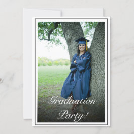Photo Studenten Modern minimalist White Black Inbjudningar
