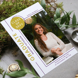 Photo Studenten Modern Script Lila Guld