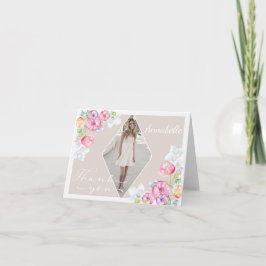 Photo Studenten Tack med Watercolor Flowers