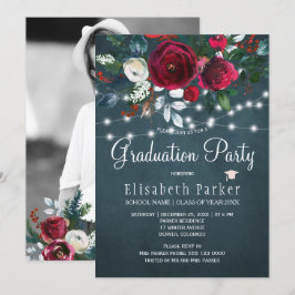 PHOTO-studentfest för chic av vinter-blommigt Inbjudningar