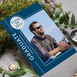 Photo Studentfest Modern Script Silver Blue