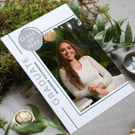 Photo Studentfest Modern Script Silver Blue