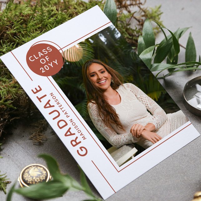 Photo Studentfest Modern Script Terracotta (Skapare uppladdad)