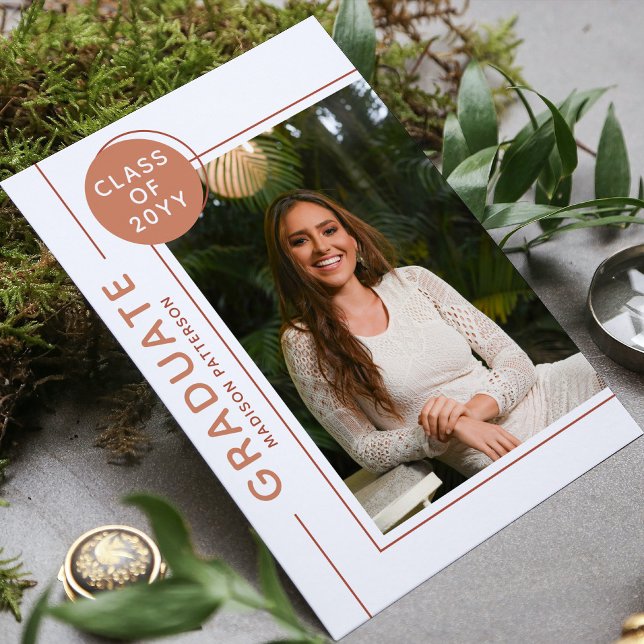 Photo Studentfest Modern Script Terracotta (Skapare uppladdad)