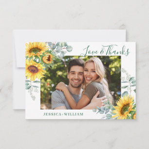 PHOTO Sunblommor Eucalyptus Bröllop Rustic Tack Kort