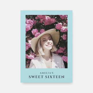 Photo Sweet 16 Modern Pastel-Födelsedagsfest Inbjudningar