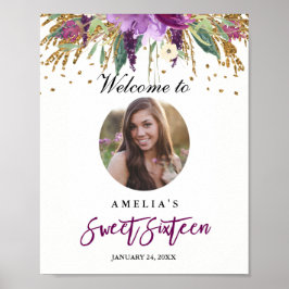 Photo Sweet sixteen Welcome Amethyst-tecken Poster
