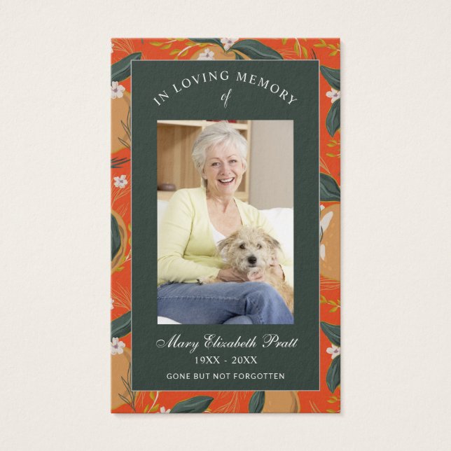 Photo Sympathy Funeral Memorial Prayer Cards Visitkort (Framsida)