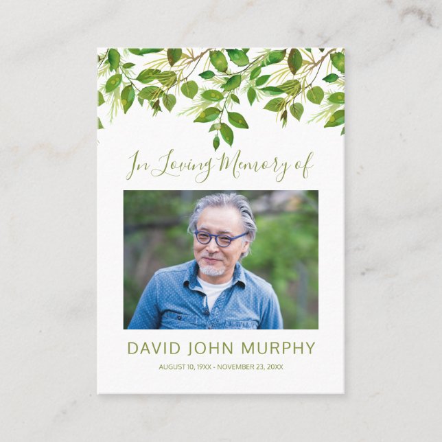 Photo Sympathy Memorial Prayer (Framsida)