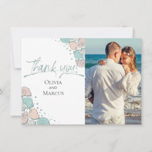 Photo Tack   Beach Seashells Coral Teal Kort
